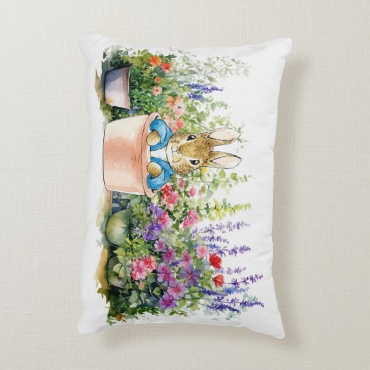 Peter das Kaninchen in einem Topf Dekokissen (Rückseite(Vertikal))