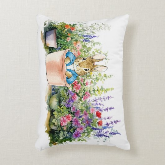 Peter das Kaninchen in einem Topf Dekokissen (Vorderseite(Vertikal))