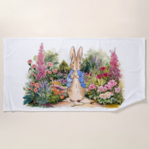 Peter das Kaninchen in seinem Blumengarten