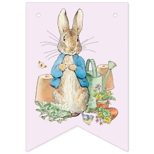 Peter das Kaninchen in seinem Garten Wimpelkette (Erste Fahne)