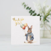 Peter das Kaninchen mit Ballons Danke (Stehend Vorderseite)
