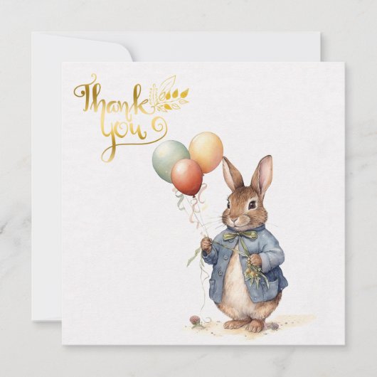 Peter das Kaninchen mit Ballons Danke (Vorderseite)