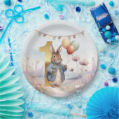 Peter das Kaninchen mit Ballons Erster Geburtstag Pappteller (Party)