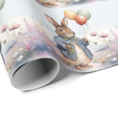 Peter das Kaninchen mit Ballons Geschenkpapier (Rolleneckpunkt)