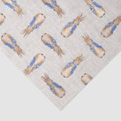 Peter das Kaninchen mit beigefarbener Leinenstrukt Seidenpapier (Detail)