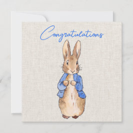 Peter das Kaninchen mit beigem Leinenuntergrund