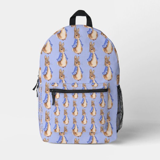 Peter das Kaninchen mit blauem Hintergrund Bedruckter Rucksack (Vorderseite)