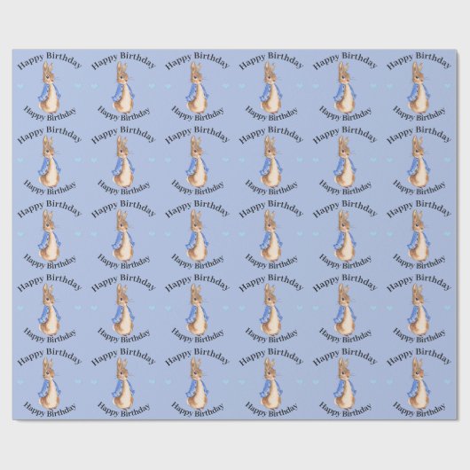 Peter das Kaninchen mit blauem Hintergrund Geschenkpapier (Flach)