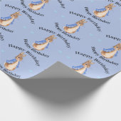 Peter das Kaninchen mit blauem Hintergrund Geschenkpapier (Ecke)