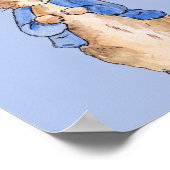 Peter das Kaninchen mit blauem Hintergrund Poster (Ecke)