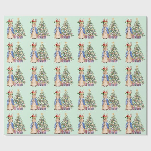 Peter das Kaninchen mit dem Weihnachtsbaum Geschenkpapier (Flach)