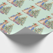 Peter das Kaninchen mit dem Weihnachtsbaum Geschenkpapier (Ecke)