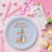 Peter das Kaninchen mit donut Thema Happy Birthday Pappteller (Party)