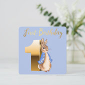 Peter das Kaninchen mit Gold zum ersten Geburtstag (Stehend Vorderseite)