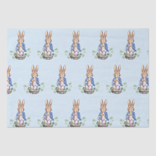 Peter das Kaninchen mit Ostereig-Korb Seidenpapier (Vorderseite)