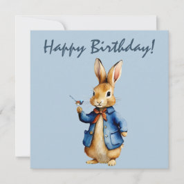 Peter das Kaninchen mit Wren Happy Birthday Karte