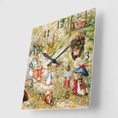 Peter das Kaninchen Quadratische Wanduhr (Winkel)