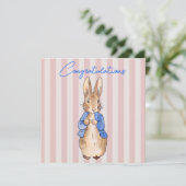 Peter das Kaninchen rosa gestreift Hintergrund (Stehend Vorderseite)