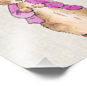 Peter das Kaninchen rosa Jacke beige Leinenstruktu Fotodruck (Ecke)