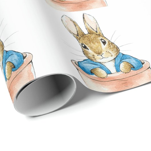 Peter das Kaninchen sitzt in einem Pflanze Pot Geschenkpapier (Rolleneckpunkt)