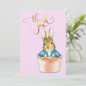 Peter das Kaninchen sitzt in einem Topf Dankeskarte (Stehend Vorderseite)