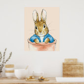 Peter das Kaninchen sitzt in einem Topf Poster (Küche)