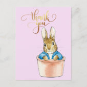 Peter das Kaninchen sitzt in einem Topf Postkarte (Vorderseite)
