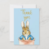 Peter das Kaninchen sitzt in Pflanze Pot Dankeskarte (Vorderseite)