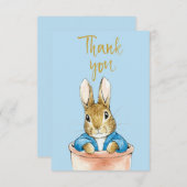 Peter das Kaninchen sitzt in Pflanze Pot Dankeskarte (Vorne/Hinten)