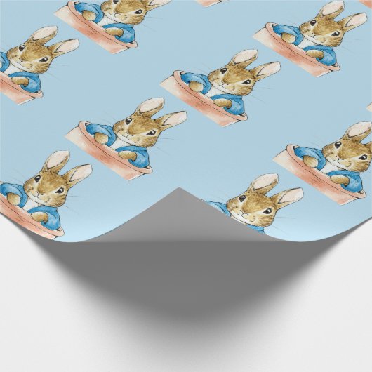 Peter das Kaninchen sitzt in Pflanze Pot Geschenkpapier (Ecke)