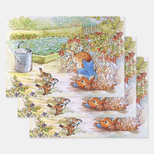 Peter das Kaninchen Tumbling in Vegie Patch Geschenkpapier Set (Set)