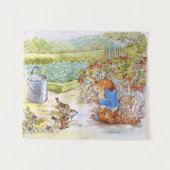 Peter das Kaninchen Tumbling in Vegie Patch Wandteppich (Vorderseite (Horizontal))