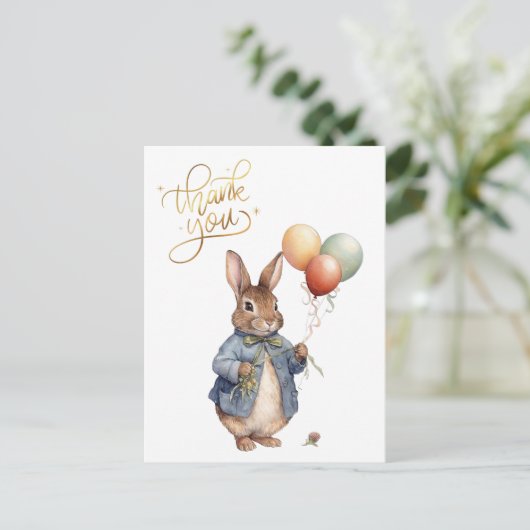Peter das Kaninchen Vielen Dank Postkarte (Stehend Vorderseite)