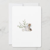 Peter das Kaninchen Wildblume Baby ist unterwegs Einladung (Rückseite)