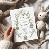 Peter das Kaninchen Wildblume Baby ist unterwegs Einladung
