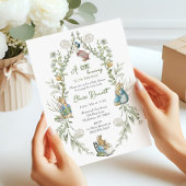 Peter das Kaninchen Wildblume Baby ist unterwegs Einladung