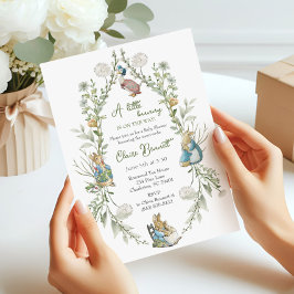 Peter das Kaninchen Wildblume Baby ist unterwegs Einladung