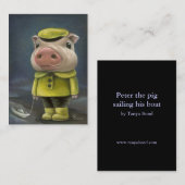 Peter das Schwein, das sein Boot segelt Visitenkarte (Vorne/Hinten)