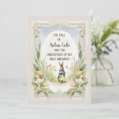 Peter das sonnige Kaninchen im Garten Einladung (Stehend Vorderseite)