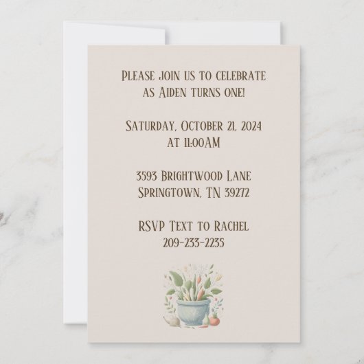 Peter das sonnige Kaninchen im Garten Einladung (Rückseite)