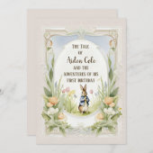 Peter das sonnige Kaninchen im Garten Einladung (Vorne/Hinten)