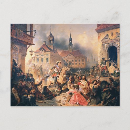 Peter der Große erobert Narva 1704, 1859 Postkarte (Vorderseite)