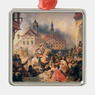 Peter der Große erobert Narva im Jahre 1704, 1859 Silbernes Ornament