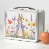 Peter der Hase mit Wildblumen Metall Brotdose (Beispiel)