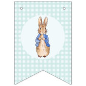 Peter der Hasen-grüner Karo-Hintergrund Wimpelkette (Zweite Fahne)