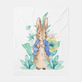 Peter der Kaninchen Aquarellfarben Blume Fleecedecke (Vorderseite)