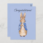 Peter der Kaninchen blauer Hintergrund Glückwunsch Postkarte (Vorne/Hinten)
