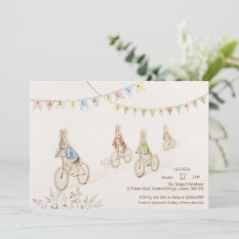 Peter der Kaninchen-Bunny-Gender-Neutral-Baby-Dusc Einladung