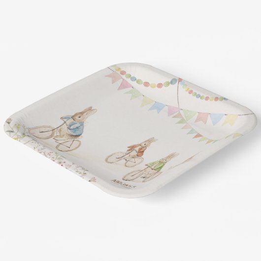 Peter der Kaninchen-Bunny-Gender-Neutral-Baby-Dusc Pappteller (Gewinkelt)