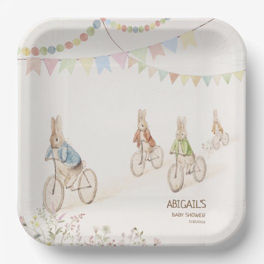 Peter der Kaninchen-Bunny-Gender-Neutral-Baby-Dusc Pappteller (Vorderseite)